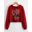Women's Hoodie Animal Print Letter Pattern Casual Cropped Hoodie