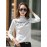 Women's Tee Letter Pattern Turtleneck Long Sleeve Slim Fit Top