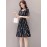 Women's Dress O Neck Short Sleeve Elegant Ladies Striped Print Casual Fashion A-Line Knee-Length